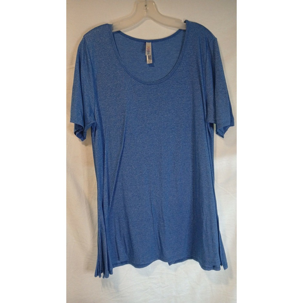 LuLaRoe Heather Blue Perfect T Scoop Neck Tunic Top XL Blue Heathered Tee